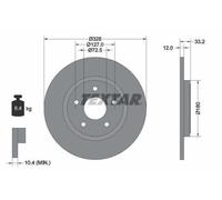 2x TEXTAR 92286003 PRO Disco freno Posteriore per VW Routan Kastenwagen 328mm