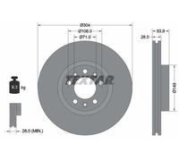 2x TEXTAR 92287203 PRO Disco freno Anteriore per OPEL Vivaro C Van (K0) 304mm