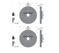 2X Textar 92301805 Disco Freno Per Land Rover Discovery Sport Jaguar E-Pace