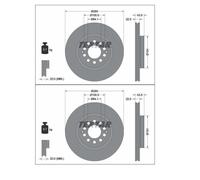 2X Textar 92342603 Disco Freno 280 Mm Per MG MG ZS
