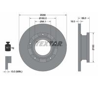 2x TEXTAR 93260703 PRO Disco freno Posteriore 288mm