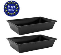 2x Tina de plastico Contenitore plastica 20 l Baño de polvo 60x40x12cm petigi