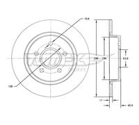 2x TOMEX brakes TX 71-75 Disco freno Posteriore per FORD Focus II Hatchback
