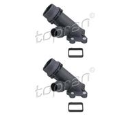 2x Topran 502 267 Flangia Refrigerante Frontale per BMW E87 E46 E90 E91 E92 E93