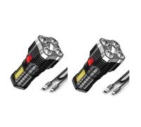 2X Torcia Super Torcia Un LED Ultra Potente Luce Laterale Ricarica6569