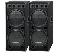 2x Torre Altoparlanti Casse Box Subwoofer DJ PA 2x15" 38cm Disco Hifi 3000W Set