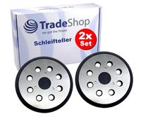 2x Trade-Shop Guanto Abrasivo con Supporto 125 mm con Retro in Metallo Compatibile con DeWalt DW426/K D26453/K D26451, Hitachi SV13YA SV13YB Levigatrice Orbitale