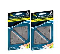 2X Trappola Formiche Foval Gel Ultra per Casa Giardino, Esca Pronta all'Uso, Elimina l'intera Colonia, Facile da Utilizzare, Forma Triangolare Set da 4 Trappole (2X Trappola Formiche (4pz))