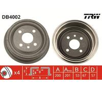 2x TRW DB4002 Tamburo freno Posteriore per OPEL Astra G CC (T98) COMBO (71)