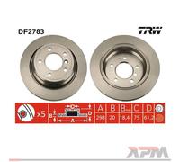2X TRW DF2783 Disco Freno Per BMW E39 Alpina B10 E39