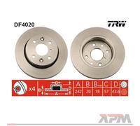 2X TRW DF2803 Disco Freno Per VW Golf IV Skoda Fabia I Seat Ibiza III Audi A2