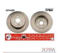 2X TRW DF4036 Disco Freno Per Ford Fiesta V Mazda 2 DY