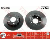 2x TRW DF4196 Disco freno Posteriore adatto per MERCEDES-BENZ Classe M (W163)