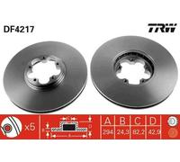 2x TRW DF4217 Disco freno Anteriore per FORD TRANSIT Furgonato (FA) 294mm