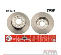 2X TRW DF4271 Disco Freno Per VW Golf V 1K1 Skoda Octavia II Seat Altea Audi A3