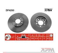 2X TRW DF4293 Disco Freno Per Opel Vectra C CC Fiat Croma Saab 9-3 Cadillac BLS