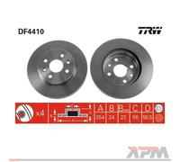2X TRW DF4294 Disco Freno Per VW Golf V 1K1 Skoda Octavia II Seat Leon Audi A3
