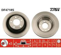 2x TRW DF4718S Disco freno Posteriore per VW Transporter V Van 314mm