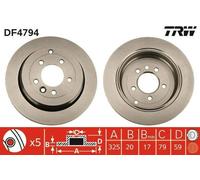 2x TRW DF4794 Disco freno Posteriore per LAND ROVER Range Rover Sport (L320)