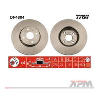 2X TRW DF4804 Disco Freno Per Toyota Yaris P9 P13 Corolla E15 Yaris/Vios Ractis