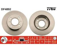 2x TRW DF4892 Disco freno Anteriore per HYUNDAI ATOS (MX) 234mm
