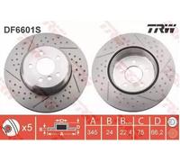 2x TRW DF6601S Disco freno per BMW 3 Limousine (F30, F80) 3 Touring (F31) 345mm