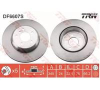 2x TRW DF6607S Disco freno Posteriore per BMW 3 Limousine (F30, F80) 3 GT (F34)