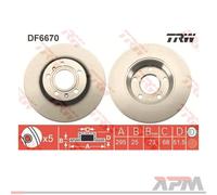 Disco freno TRW DF6670 posteriore, ventilato, 1 Pezzo