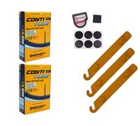 2x Tubo Bici 27/28 Pollici 25-630 Continental Race SV 60mm Sclaverand + SET