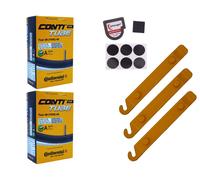 2x Tubo Bici 44-622 28 Pollici Continental AV 40mm Valvola Schrader Auto +SET