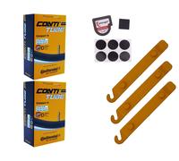 2x tubo bicicletta Continental 14 pollici valvola flash 32-279/47-298 + solle...