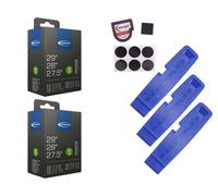 2x tubo bicicletta Schwalbe 62-622 (29x2.40) AV 40mm Schrader + accessori