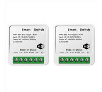 2X Tuya 16A MINI Interruttore Wi-Fi fai da te Relè timer con telecomando a 1 via Automazione per Smart Life Work