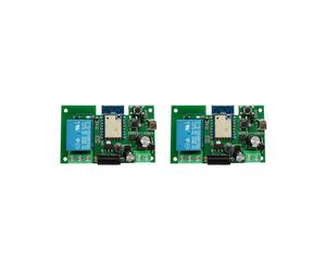 2X Tuya WIFI Controller Cancello Garage Porta Apri 1CH 7-32V TimerInching Modulo Relè Autobloccante