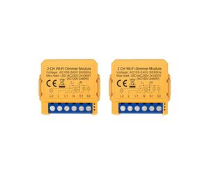 2X Tuya WiFi Dimmer Modulo 2CH Controllo Luci LED Interruttore Dimmerabile Regolazione Continua + Controllo Vocale