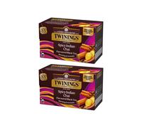 2x Twinings Spicy Indian Chai Black Tea 20 bustine zenzero cannella cardamomo