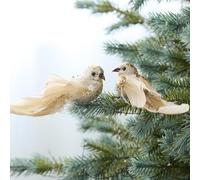 2x uccelli artificiali con ornamenti a clip per micro paesaggi da giardino
