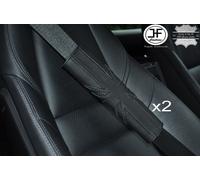 2X Union Jack Design Nero Punto Pelle Lusso Spalla Sedile Cintura Imbottito Pads