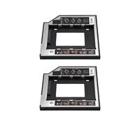 2X UnitÃ Universale 2Nd HDD Ssd Caddy 9,5 mm per Alloggiamento Ottico Cd / DVD-Rom per HDD Sataii SDD Staffa Disco Rigido