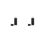 2X Unità USB Sicura, Chiavetta USB Crittografata da 128 GB con Password Hardware Memory Stick con Tastierino USB 3.0 Disco Flash Nero
