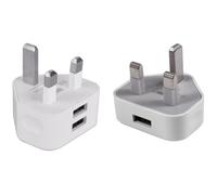 2x Universal USB Uk Plug 3 Pin Wall Charger Adapter with USB Travel Charger Charging for Phone (1 Port&2 Port)