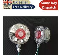 2X Universale LED 24V Cornice Cromata Bianco Rosso Rotondo Tetto Lato Indicatore