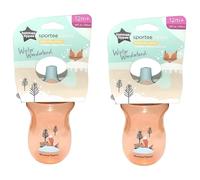 2x UNSIX Tommee Tippee Tazza Sippy 300ml Arancione 12m+ Antiurto