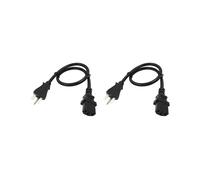 2X US NEMA 6-15P to IEC320 C13 AC Power Cord, 15A/250V Computer 3X2.08mm Extension Cable(US Plug)