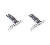 2X USB 2.0 4 Porte 480 Mbps Ad Alta Velocità VIA HUB PCI Controller Card Ad3605