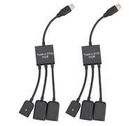 2X USB 3.1 Tipo C maschio a 2 Dual A 2.0 femmina + HUB Micro-USB OTG