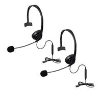 2X USB Call Center Headset with Noise Cancelling Mic Monaural Headphone for PC Home Office Phone Service Plug and Play