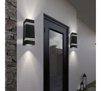 2x V-TAC Lampada Parete LED Up Down Esterno IP44 Nero 230 V GU10 2500-3000 K [EEK: G]