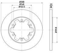 2x VAICO V25-40014 Disco freno Posteriore per FORD Transit Mk7 Van 308mm