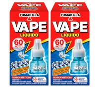 2x Vape Classic Ricarica Liquida per Diffusore Elettrico Repellente Antizanzara Efficace Contro Zanzare Comuni e Tigre Presidio Medico Chirurgico - 120 Notti di Protezione